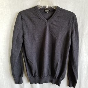 Neiman Marcus Merino Wool Small‎ Black Long Sleeve V-Neck Sweater Base Layer